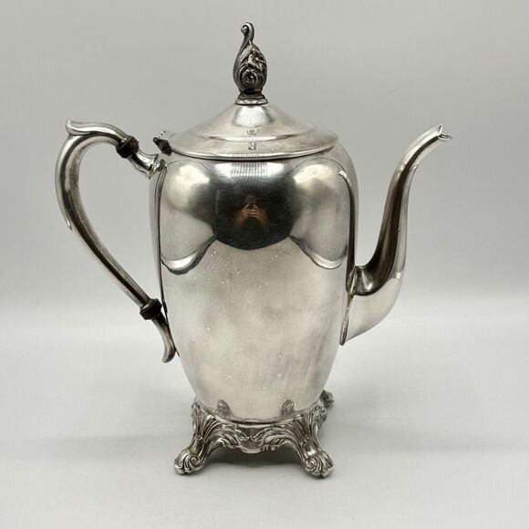 F B Rogers Silver Co. Silver Plated Vintage 19th Century Tea Pot #2670 - Picture 3 of 13